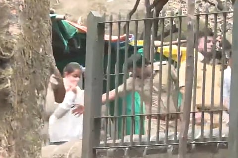 Visuals from Lohagad Fort, where Police brought accused Siya Goyal for crime scene recreation.