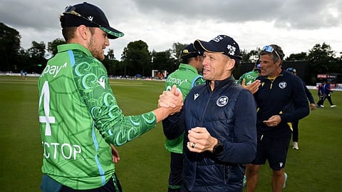 Ireland men's head coach Heinrich Malan (R) has stepped down from his role.