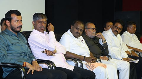HD Kumaraswamy during a meeting.