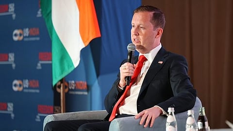 Sergio Gor addressing the US-India Strategic Partnership Forum Leadership Summit.