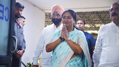 Delhi Chief Minister Rekha Gupta with cabinet minsters during a press conference regarding new EV policy at Delhi Secretariat on Monday, 29.06.2026.