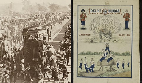 Photograph of the State Entry of the Nizam of Hyderabad and Berar, His Highness Mir Sir Mahboob Ali Khan, into Delhi on the occasion of the Durbar of 1903. Following him are the other Indian rulers in order of their rank and precedence