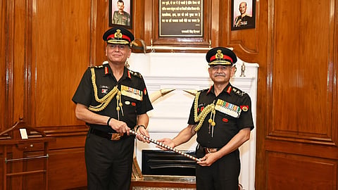 Gen. Upendra Dwivedi (Retd.) hands over the baton of command to Gen. Dhiraj Seth, who assumes charge as the 31st Chief of the Army Staff.