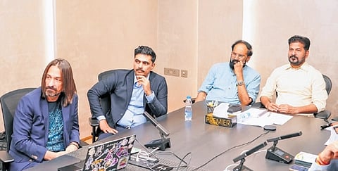 CM A Revanth Reddy meets Analog founder-CEO Alex Kipman and MEIL MD Krishna Reddy on Wednesday