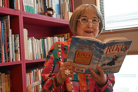 Eiko Kadono, the author of "Kiki's Delivery Service," poses for photo in Kamakura, Japan, on June 22, 2026.