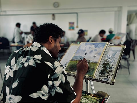 Scenes and artworks from the Aquarelle Kerala camp in Kochi