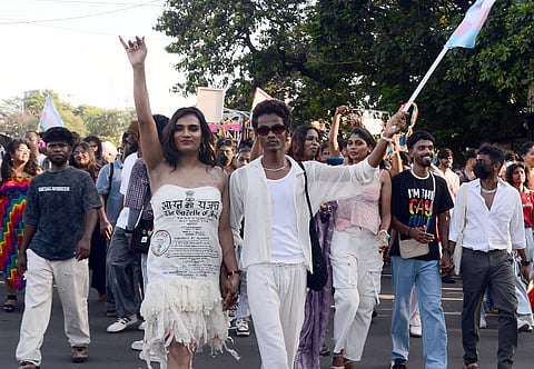 Agni Pradeep at the Pride march