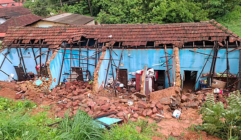 Retaining wall collapsed at Nagori on Wednesday that damaged four residences and claimed three lives.