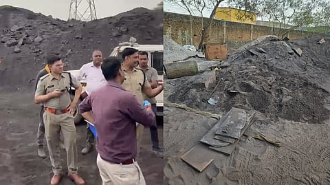 Police raid various premises of the Bhilai Steel Plant after a tip-off.