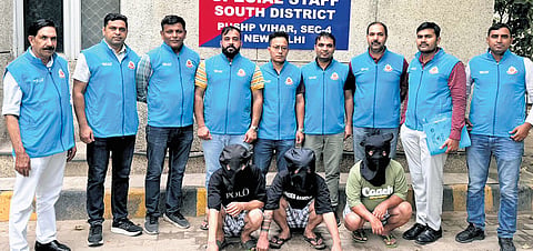The arrested Nepalese nationals linked to the drug network in police custody