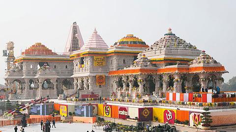 A view of the Shree Ramjanmbhumi Temple in Ayodhya, Uttar Pradesh.