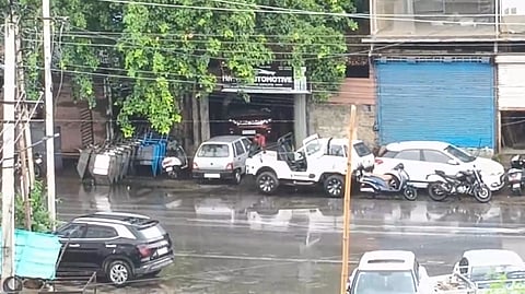 Rain lashes parts of Udaipur on Friday, July 3, 2026.