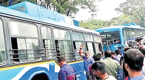 The buses involved in the accident
