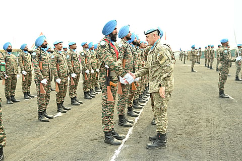 The medal parade, held at the Permanent Operating Base at Sake in North Kivu province under the UN Organisation Stabilisation Mission in the Democratic Republic of the Congo (MONUSCO)