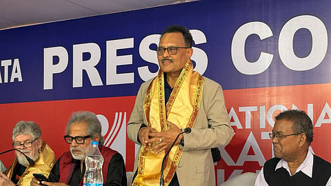 Dr Pranoy Phukan, a gynaecologist, author of 13  books and noted social contributor from Assam, during the International Kolkata Book Fair