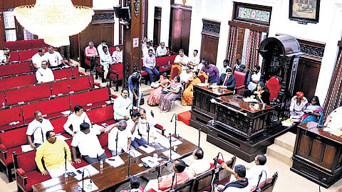 A Greater Chennai Corporation council meeting held at Rippon building 