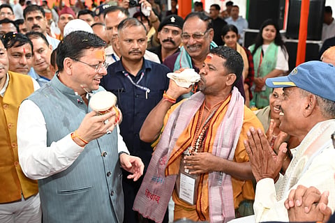 Chief Minister Pushkar Singh Dhami flagged off the first batch of 49 pilgrims from the Sharda Tourist Rest House in Tanakpur, Champawat.