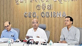 Chief electoral officer of Odisha RS Gopalan addressing mediapersons in Bhubaneswar 