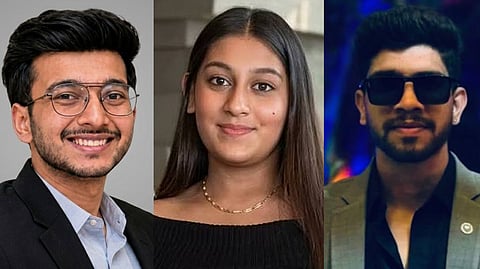 (L-R) Slain Pune-based realtor Ketan Agarwal, his fiancée Siya Goyal and her alleged boyfriend Chetan Chaudhary. 