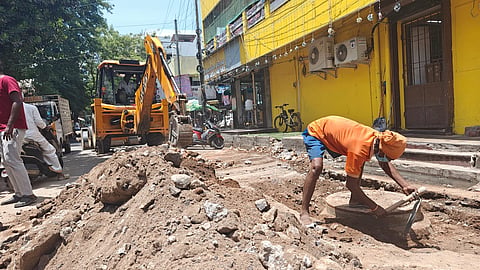 Digging newly-laid roads triggers planning row in Puducherry.