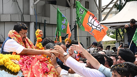 BJP National President Nitin Nabin receives welcome in Jammu.