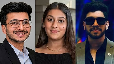 (L-R) Slain Pune-based realtor Ketan Agarwal, his fiancée Siya Goyal and her alleged boyfriend Chetan Chaudhary.