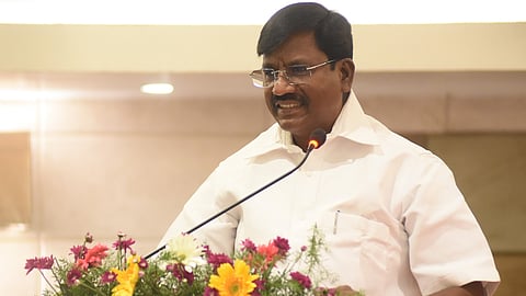 Minister P Viswanathan during the Tansche seminar in Chennai on Tuesday.