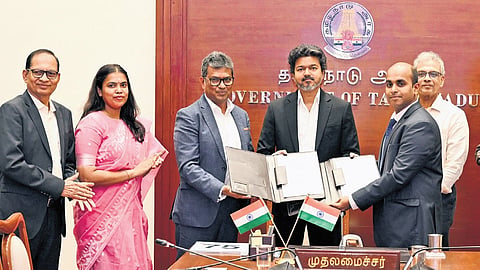 The agreement was signed in the presence of TN CM C Joseph Vijay, Hitachi India managing director Venu Nuguri and others on Tuesday.