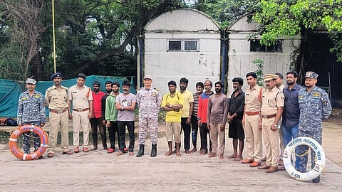 The fishermen from Andhra Pradesh rescued off Paradip coast.