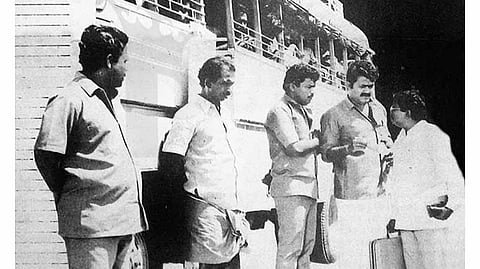 A still from the Mohanlal-starrer 1989 film Varavelpu