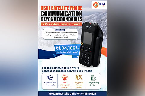 BSNL currently offers satellite phone services through both prepaid and postpaid plans for government and commercial users.