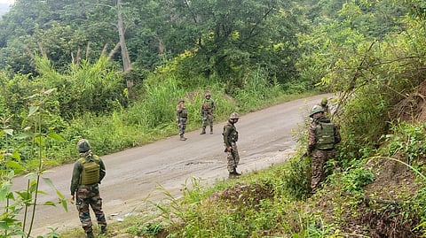 Security forces launch search operations in Manipur after killing of two Assam Rifles personnel.