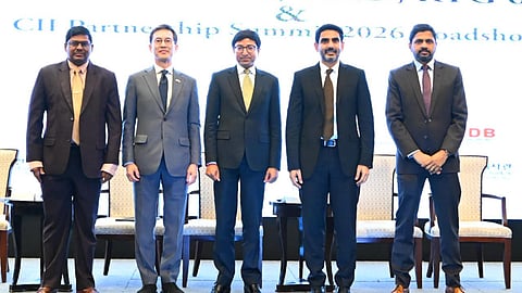 Minister for IT Nara Lokesh during CII partnership summit Korea roadshow on Friday. 