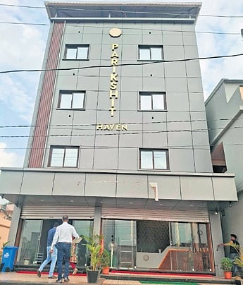 The 4-storey lodge owned by Kispatta and his family in Koraput town