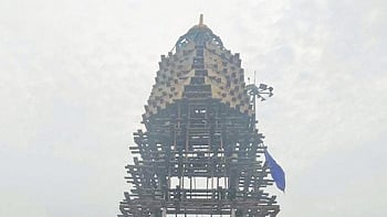 Construction of the chariot underway near Baladevjew temple 