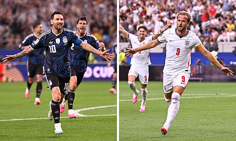 Lionel Messi (R) and Harry Kane will be key for their nations in the semi-final on Wednesday