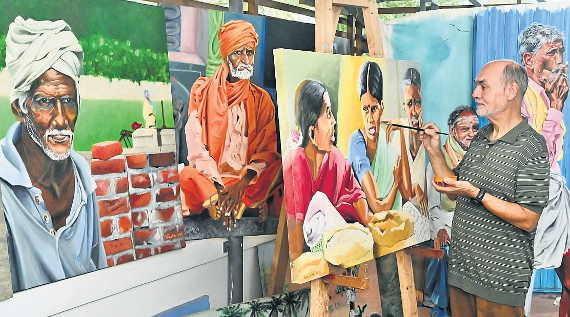 Beyond borders: Belgian artist brings Indian culture to life on his canvas