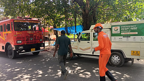 A unit of the Fire and Rescue Services remains stationed at the site as a precaution while repair work continues.