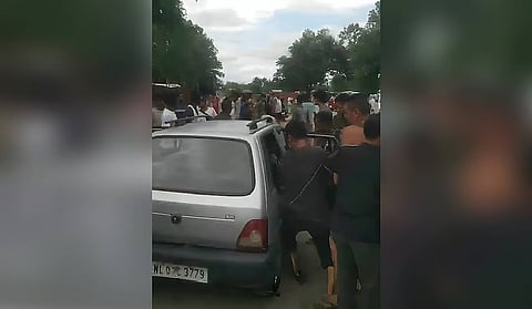 The site where the explosion occurred near Sukhovi in Chumoukedima district in the afternoon.