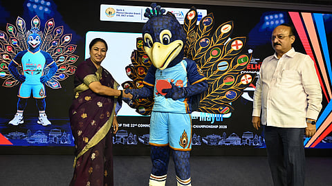 Delhi Chief Minister Rekha Gupta and Delhi Minister Ashish Sood during mascot unveiling ceremony of Commonwealth Table Tennis championship, in New Delhi on Tuesday.