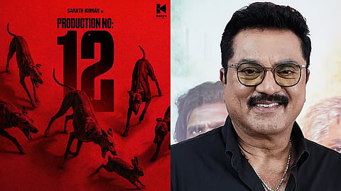 A poster for the upcoming film (L) and Sarath Kumar (R)