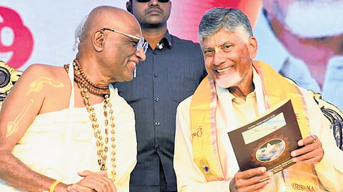 AP Chief Minister Chandrababu Naidu took part in the Jagannath Rath Yatra celebrations in Venkatapalem, Amaravati on Thursday.