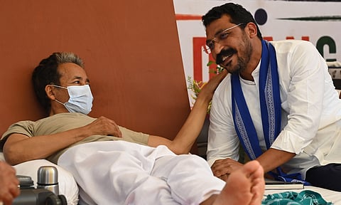 MP Chandrashekhar Ravan with climate activist Sonam Wangchuk.