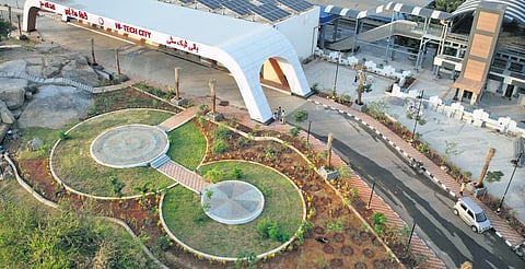A bird’s eye view of the upgraded Hitec City railway station