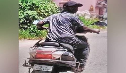 The thief caught on camera riding without helmet
