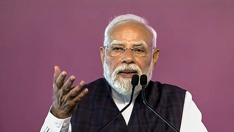 In this screengrab from a video posted on July 17, 2026, Prime Minister Narendra Modi speaks during the launch of various development projects, in Chandigarh. 