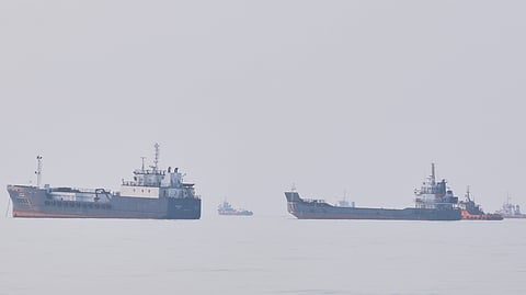 The Guards said separately on Saturday that they had "stopped" four ships trying to transit the Strait of Hormuz.