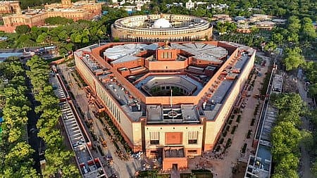 Parliament building in New Delhi.