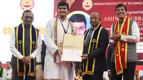 Zanzibar President Hussein Ali Mwinyi handing over prizes at 63rd Convocation of IIT-Madras on Friday.