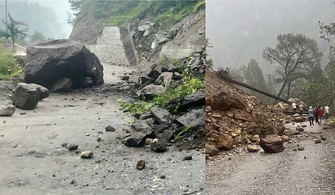 The impact has been more severe in the hill districts, where falling boulders and debris have obstructed several motorable routes.